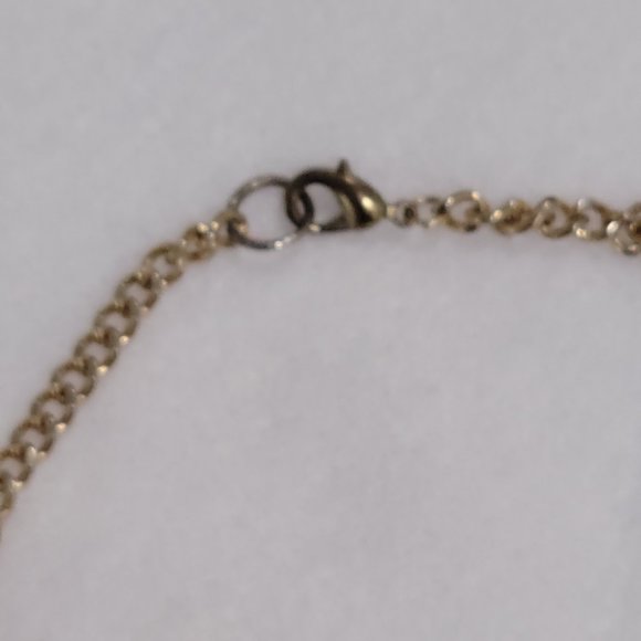 Amber and cream glass bead necklace and earrings - Picture 3 of 5